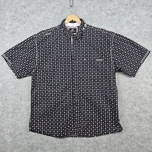 Akademiks Men's Black Printed Shirt Size 3XL 100%‎ Cotton Short Sleeve Button Up